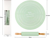Silicone Dough Mat With Rolling Pin Set, Non-Slip Baking Mat