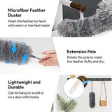 Premium High-Reach Ceiling Fan Duster Cleaner - 10 Feet Telescopic Stainless Steel Duster for Home & Office