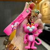 Cute 3D Pink Panther Keychain Figure & Bag Charm