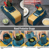 6 In 1 Vegetable Cutter Multifunctional Slicer with Container Adjustable Slicer Fruit Potato Peeler Carrot Grater Kitchen Tool