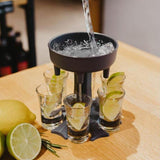 6 Shot Glass Dispenser and Holder Fill Up To Six Glass Dispenser Holder Great for Holidays Parties without glass - Alif Online