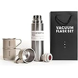 3 Cup Double-Layer Stainless Steel Vacuum Flask Set