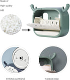 Wall-Mounted Deer-Shaped Soap Box with Flip Drain and Tray