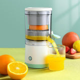 Electric Citrus Juicer, Rechargeable Juicer Machine with USB Cable and Touch Button, Automatic Orange Lime Lemon Grapefruit Squeezer, Easy to Clean Portable Juicer, White
