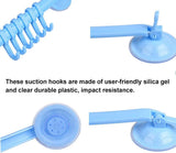 Wall-mounted Kitchen Hooks Suction Cup 6 Hooks Strong Adhesive Hook Bathroom Corner Nail-free Seamless Rack Hanger Hook Shelves