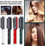 2 in 1 Hair Straightener Hot Comb Curling Iron Multi-speed