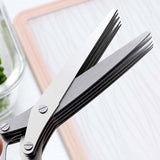 5 Layer Scissors | Multifunctional Stainless Steel Herb Cutting Kitchen Scissors | Salad & Craft Tool
