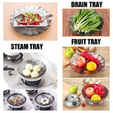 Premium Stainless Steel Steamer Basket Adjustable Folding Design