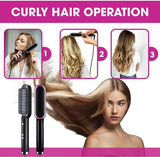 2 in 1 Hair Straightener Hot Comb Curling Iron Multi-speed