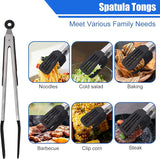 Food Tong Non Slip Spatula Heat Resistant Beard Steak Serving Clip Clamp Kitchen Accessories