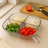 4 Section Acrylic Serving Plate With Handle