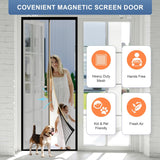 Magic Mesh Deluxe- Hands Free Magnetic Screen Door, Mesh Curtain Keeps Bugs Out