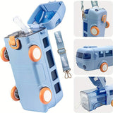 Bus Shape Water Bottle With Straw for Kids (500ml)