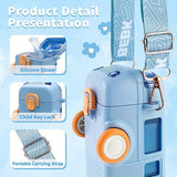 Bus Shape Water Bottle With Straw for Kids (500ml)
