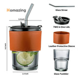 Glass Coffee Mug with Straw