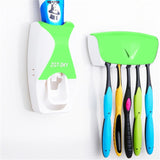 MENGNI Automatic Toothpaste Dispenser Wall Mount Dust-proof Toothbrush Holder Wall Mount Bathroom Accessories Set Squeezer