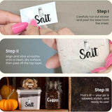 Food Spice Storage Label 3D Stickers For Kitchen Jars 40 Labels Waterproof