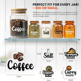 Food Spice Storage Label 3D Stickers For Kitchen Jars 40 Labels Waterproof