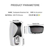 MENGNI Automatic Toothpaste Dispenser Wall Mount Dust-proof Toothbrush Holder Wall Mount Bathroom Accessories Set Squeezer
