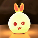 Night Light Cute Rabbit Colorful Light Voice-Activated Clapping Light Party Light Night Bedroom Light Children'S Christmas Gift