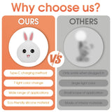Night Light Cute Rabbit Colorful Light Voice-Activated Clapping Light Party Light Night Bedroom Light Children'S Christmas Gift