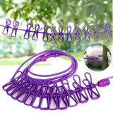Retractable Portable Clothesline for Travel，Clothing line with 12 Clothes Clips，for Indoor and Outdoor Laundry Drying line