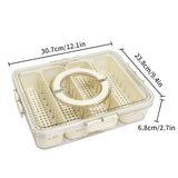 4 Divided Snack Serving Tray With Lid & Handle