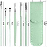 Pack of 2 Stainless Steel Ear Cleaner Tools - 6 Pieces Earpick Wax Removal Set