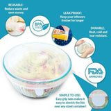 Reusable Silicone Stretch Lids - Pack of 6