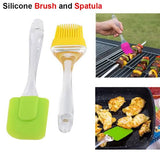 BBQ Oil Brush & Spatula Silicone Acrylic Transparent Spatula High Heat Resistant Handle For Cooking Baking