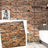 Pack Of 4 3D Foam Brick Wall Sheets 3MM