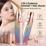 2 IN 1 Rechargeable Electric Eyebrow Trimmer & Shaver for Multiple Body Parts