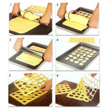Cookie Cutter Geometric Biscuit Cookie Mold Square Fondant Chocolate Mold Cuts Out Up To 24 Pieces At Once Bakeware