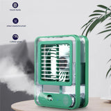 Rechargeable Mini Portable Desk Fan With Mist Spray LED