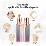 2 IN 1 Rechargeable Electric Eyebrow Trimmer & Shaver for Multiple Body Parts