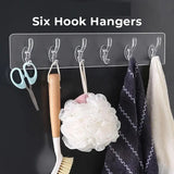 Self- Adhesive 6 Hooks Sticker Strip