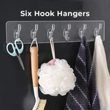 Self- Adhesive 6 Hooks Sticker Strip