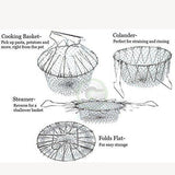 Folding Stainless Steel Deep Food Frying Cooking Basket Food Grade Stainless Steel Basket for Cook Boil Steam or Deep Fry Foods Kichen - Alif Online