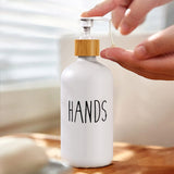 Glass Hand & Dish Soap Dispenser Set With Wooden Base
