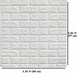 Pack Of 4 3D Foam Brick Wall Sheets 3MM