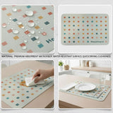 Anti-Slip Dish Drying/Dining Table Mat-Geometric Cube Pattern Design