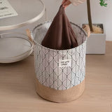 Two-Tone Foldable Laundry Basket - Life With Leaves Pattern