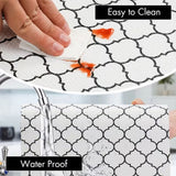 Anti-Slip Drawer PVC Sheet Roll Black & White Geometric Pattern
