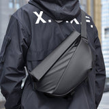 Men’s Leather Crossbody Waterproof  Bag Large Capacity Chest Bag