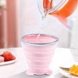 Silicone Folding Glass with Lid Portable, Leak Resistant & Travel Friendly Cup