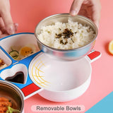 Portion Car Plate with Steel Bowl Kids Meal Set