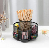 360° Rotating Iron Brush Holder Kitchen Sink Organizer