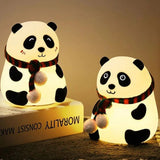 Panda Lamp Rechargeable Silicone Night Light with 7 Color Changing LED