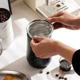 Metal Jar 800 Ml With Plastic Spoon Airtight Storage Container For Kitchen