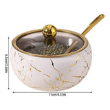Sugar Pot Steel with Glass Lid Kitchen Storage Container